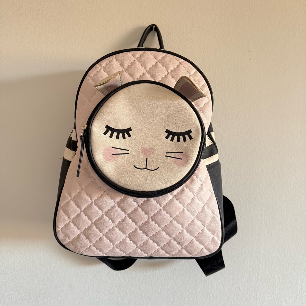 LUV Betsey Backpack By Betsey Johnson Kitty Cat Pink Black